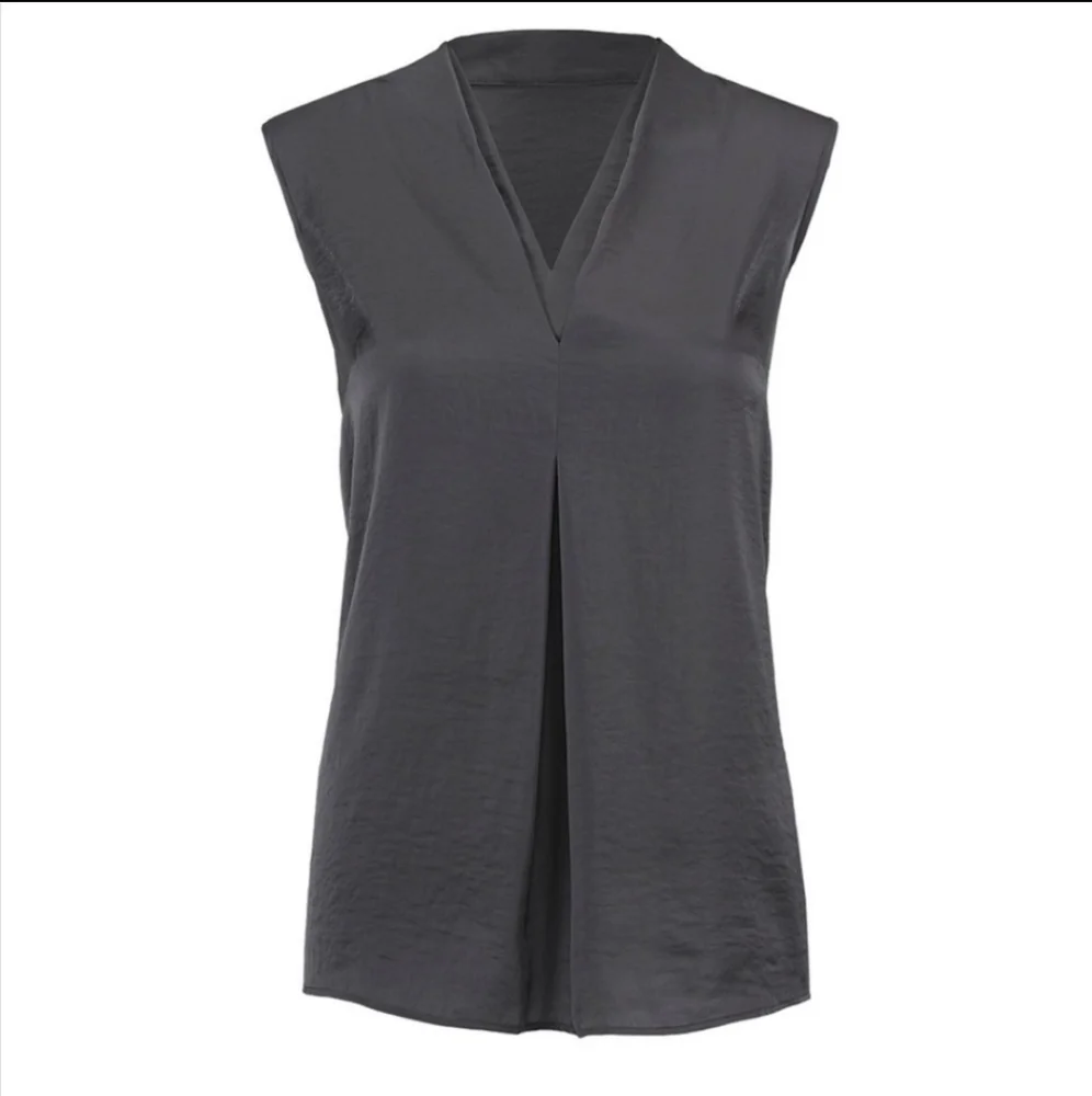 CAbi Slate Sleeveless V-Neck Blouse